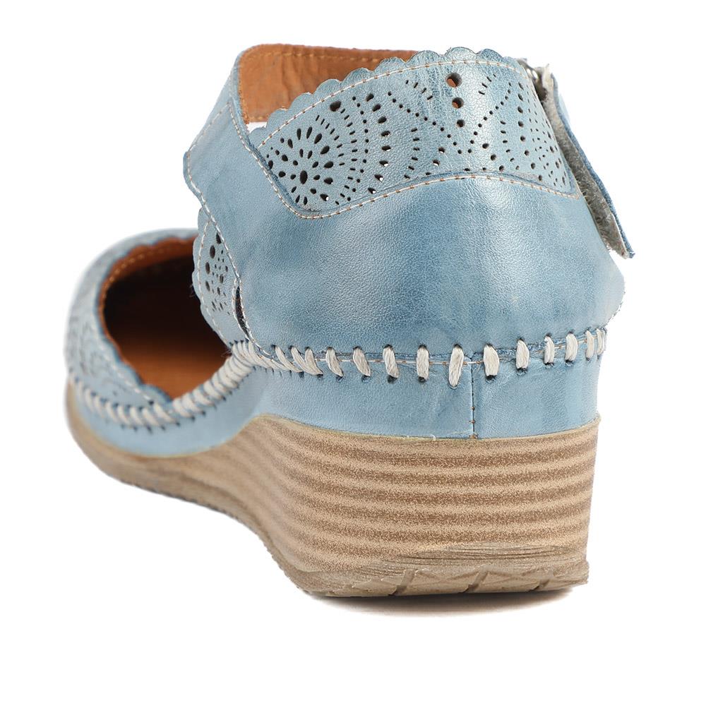 Casual Leather Touch Fasten Mary Janes - METIN41008 / 327 207 - Denim Blue - Image 4