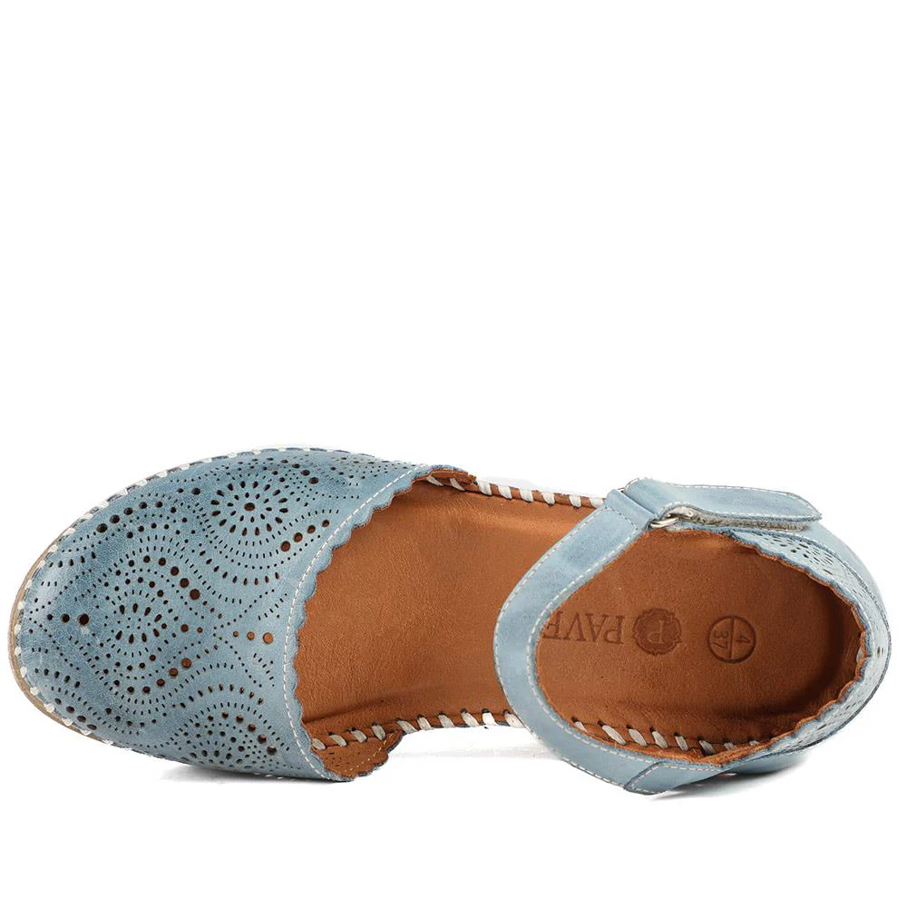 Casual Leather Touch Fasten Mary Janes - METIN41008 / 327 207 - Denim Blue - Image 5