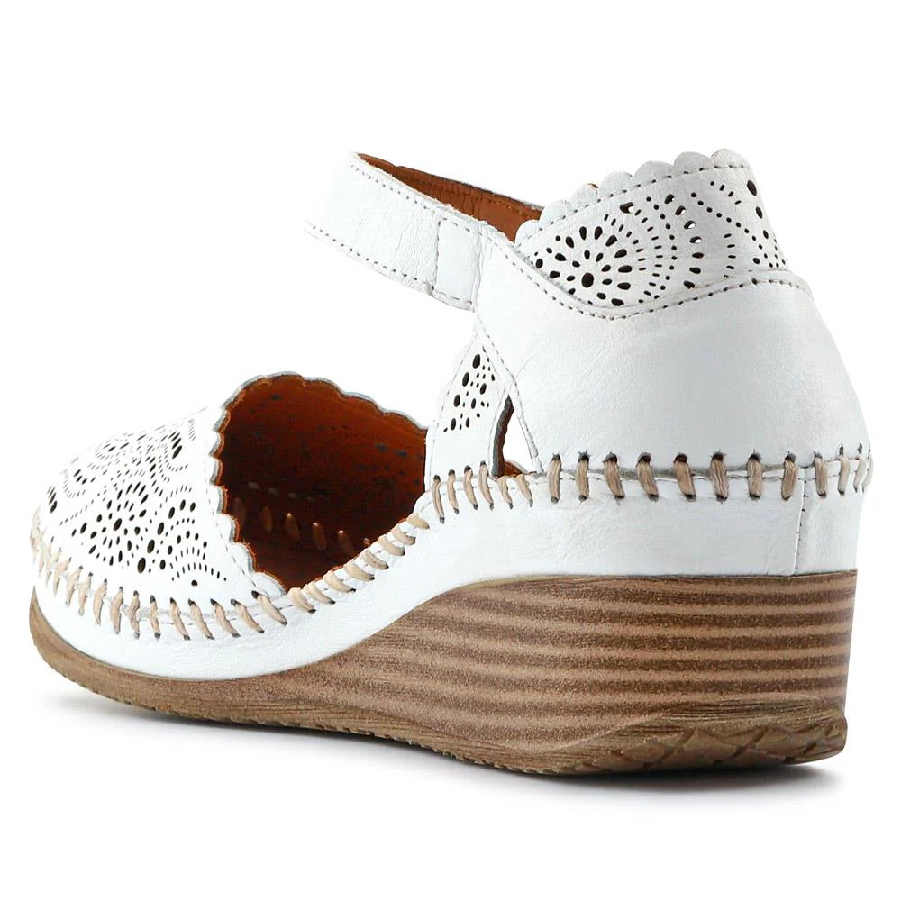 Casual Leather Touch Fasten Mary Janes - METIN41008 / 327 207 - White - Image 4