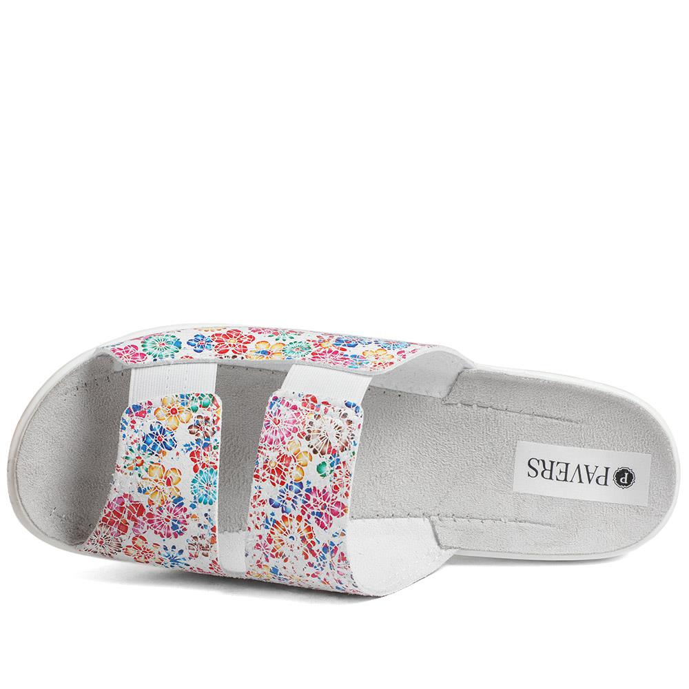 Casual Two-Strap Sandals - ADA43001 / 329 292 - White Floral - Image 5