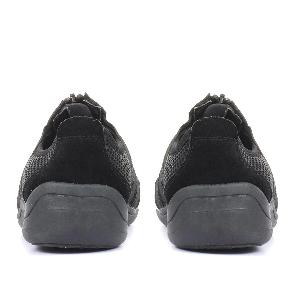 Casual Zip Up Trainers - BRK26003 / 310 512 - Black - Image 3