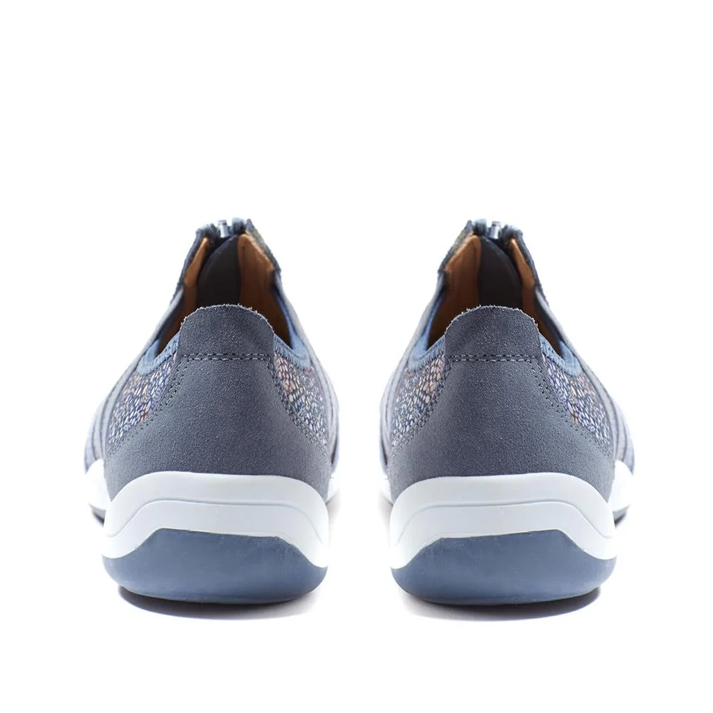 Casual Zip Up Trainers - BRK26003 / 310 512 - Blue Multi - Image 3
