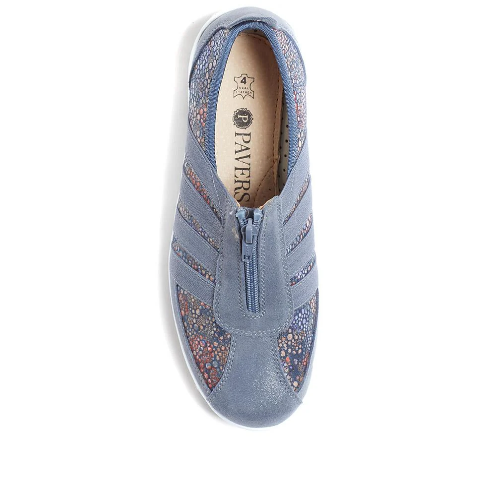 Casual Zip Up Trainers - BRK26003 / 310 512 - Blue Multi - Image 4