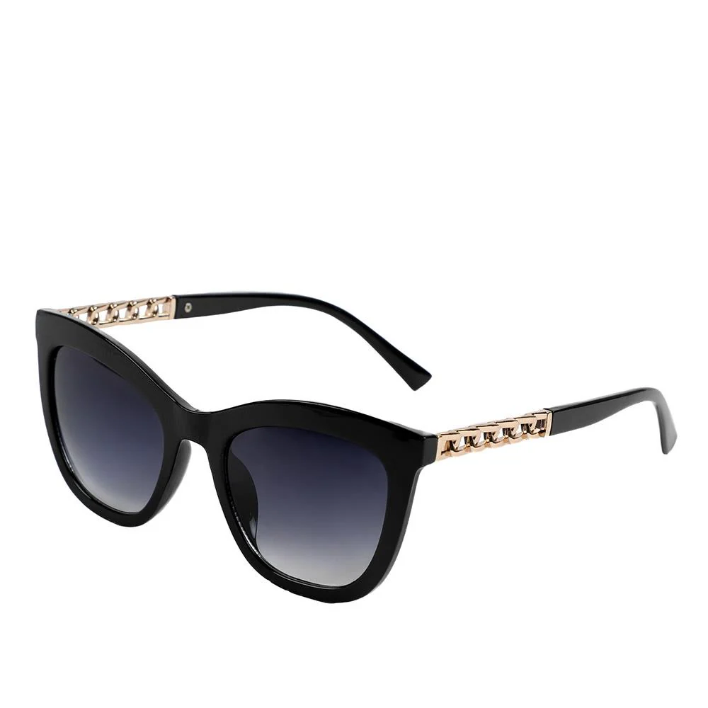 Cat Eye Sunglasses with Gold Chain Detail - RICH43001 / 329 023 - Black