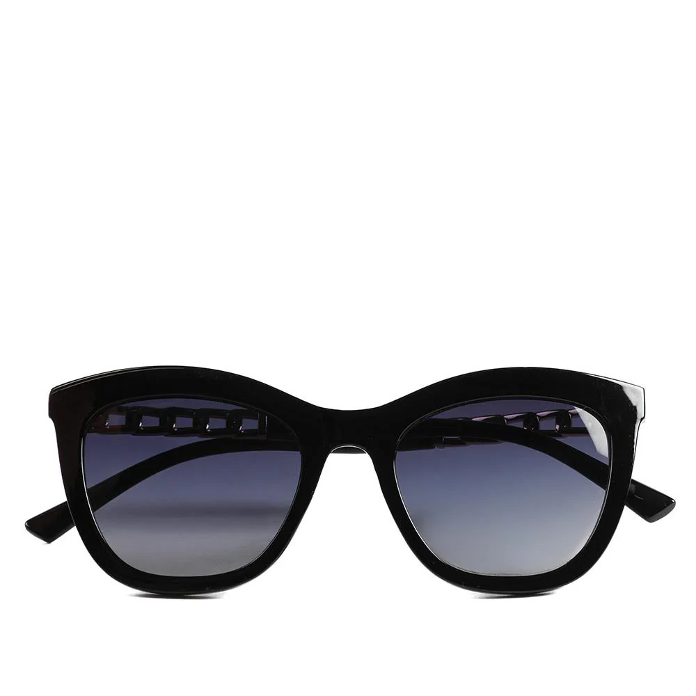 Cat Eye Sunglasses with Gold Chain Detail - RICH43001 / 329 023 - Black - Image 3