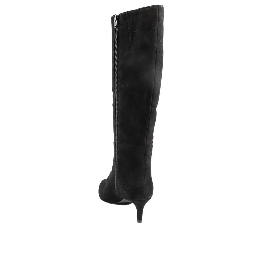 Catia Leather Long Boots - CATIA / 325 952 - Black Suede - Image 3