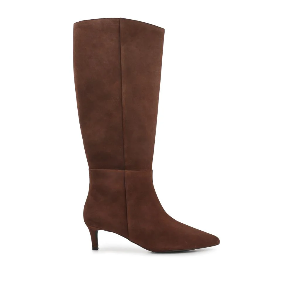 Catia Leather Long Boots - CATIA / 325 952 - Chocolate Suede - Image 2