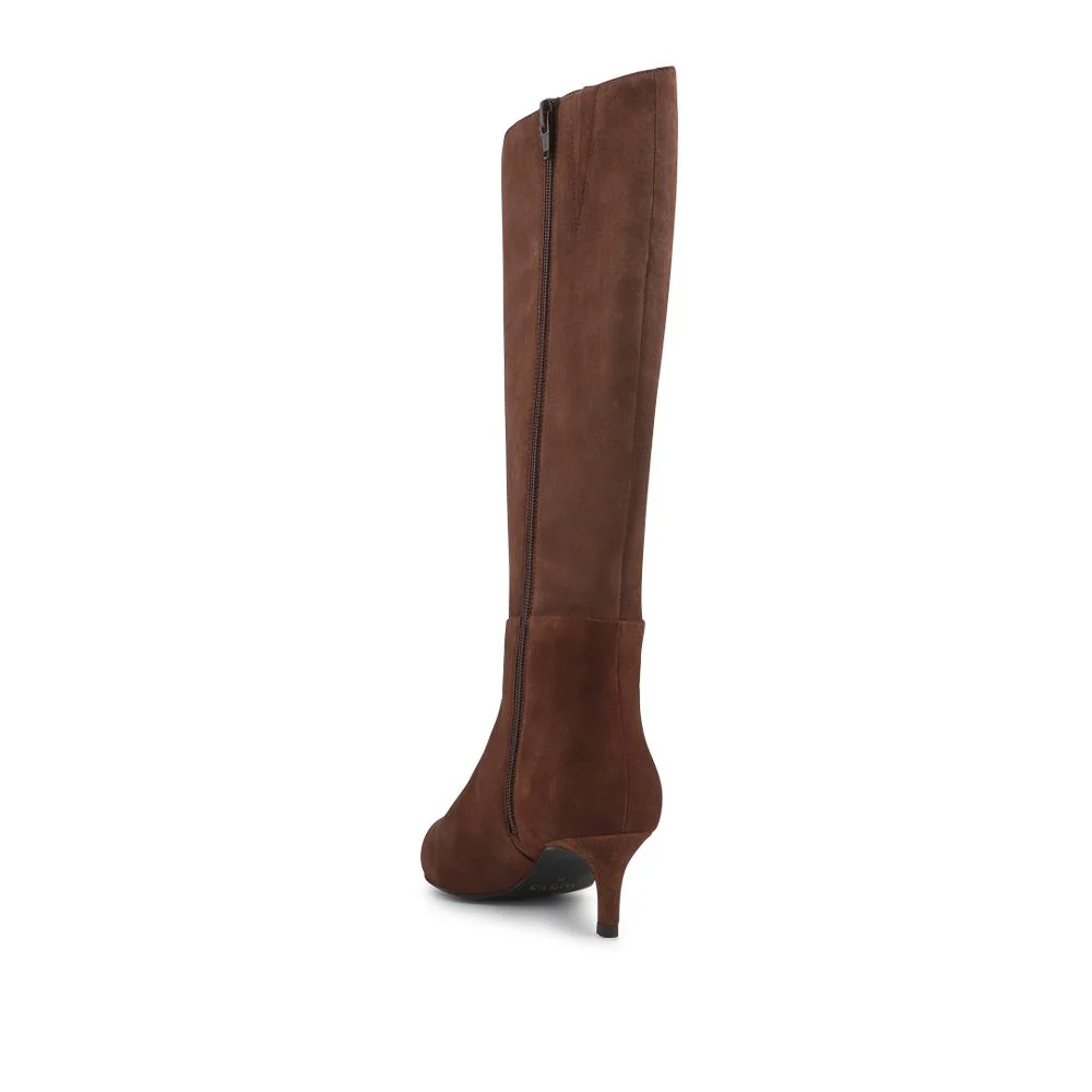 Catia Leather Long Boots - CATIA / 325 952 - Chocolate Suede - Image 3