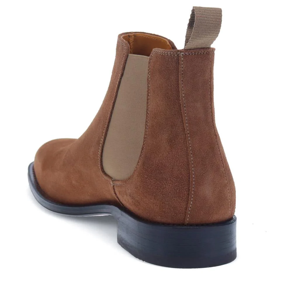 Cheltenham Handmade Blake Stitched Chelsea Boots - CHELTENHAM / 322 868 - Taupe Suede - Image 3
