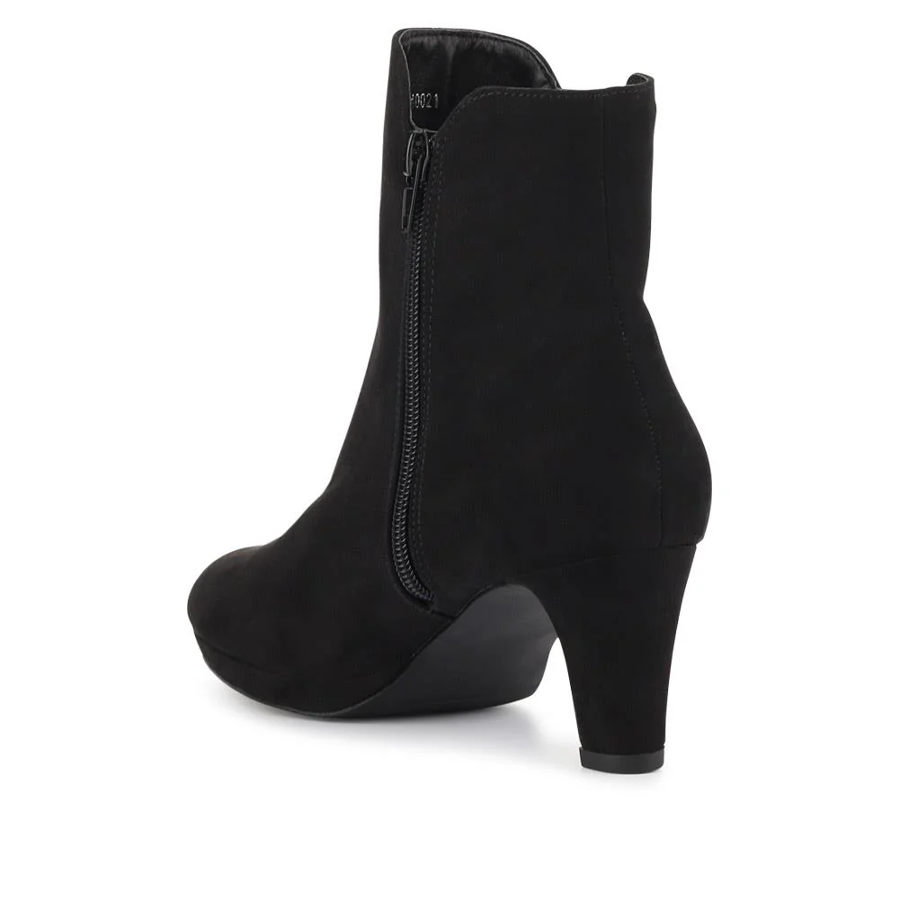 Chic Platform-Heeled Ankle Boots - PLAN40021 / 326 213 - Black - Image 3