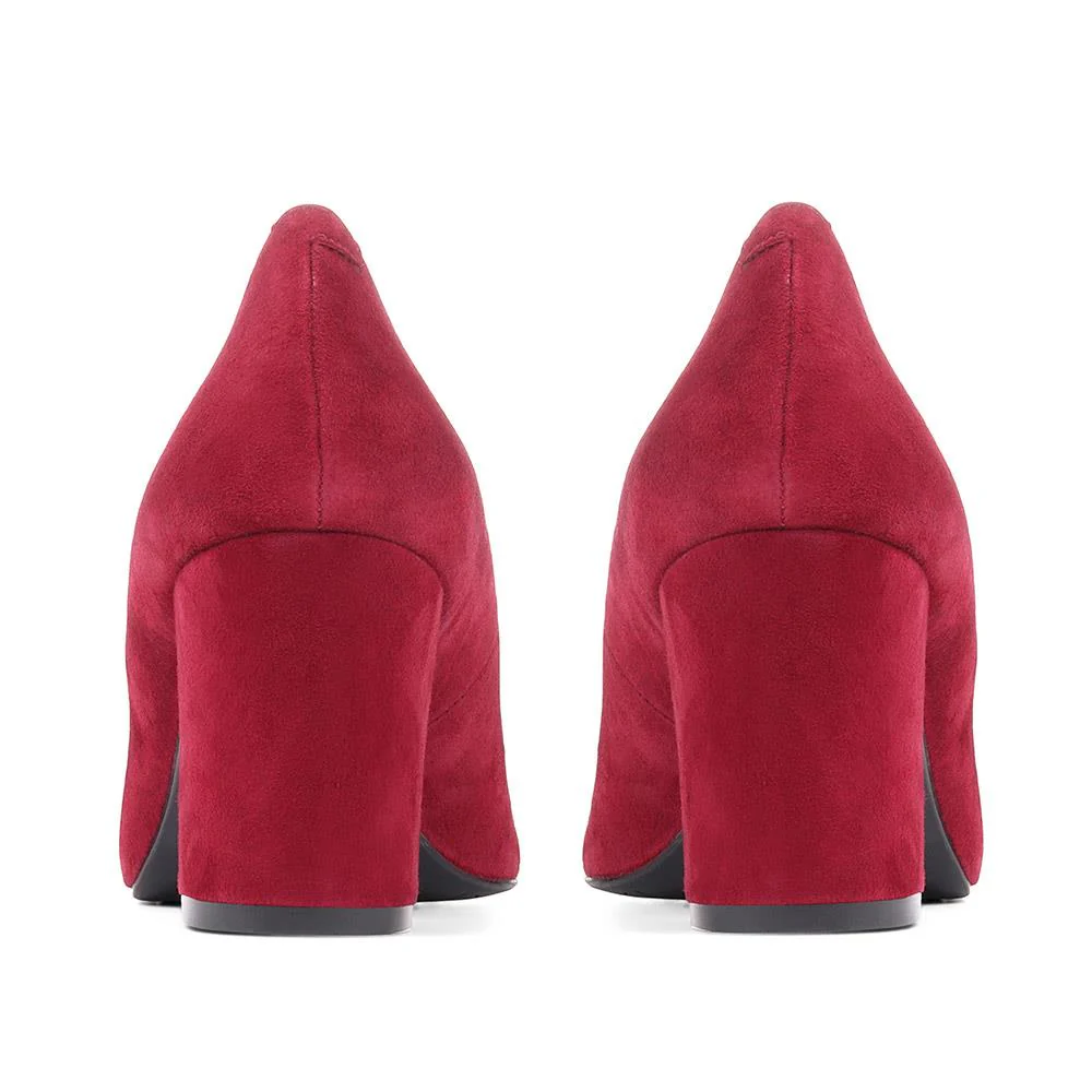 Chrystina Suede Court Shoes - CHRYSTINA / 323 092 - Red - Image 3