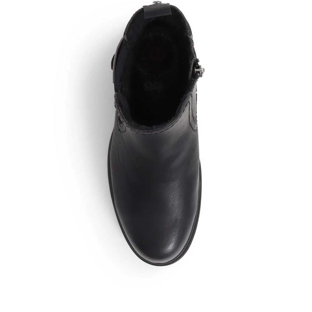 Chunky Buckle Detail Ankle Boots - CENTR38009 / 324 134 - Black - Image 5