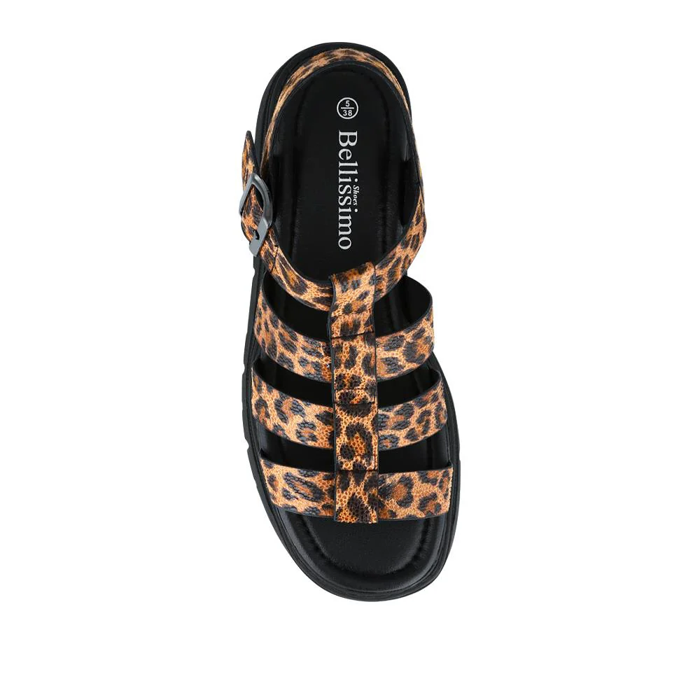 Chunky Buckle-Fasten Sandals - BELWOIL41053 / 327 122 - Leopard - Image 4