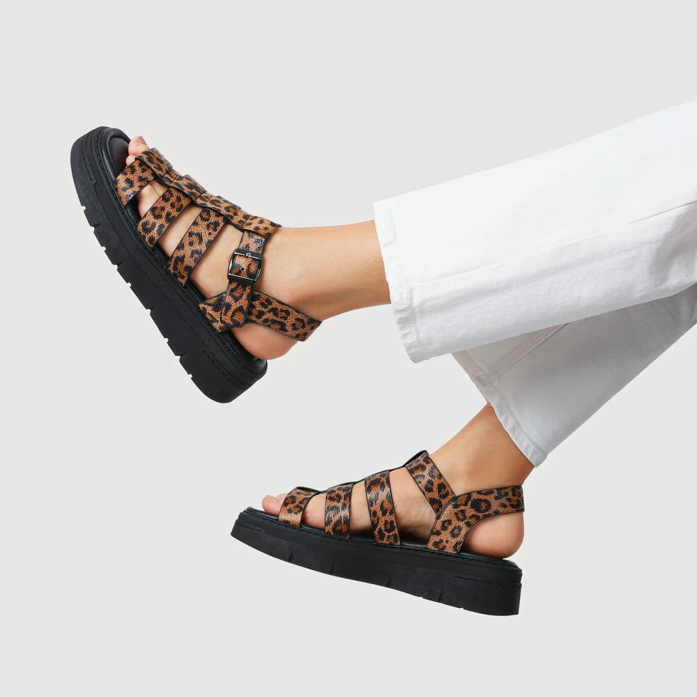 Chunky Buckle-Fasten Sandals - BELWOIL41053 / 327 122 - Leopard - Image 5