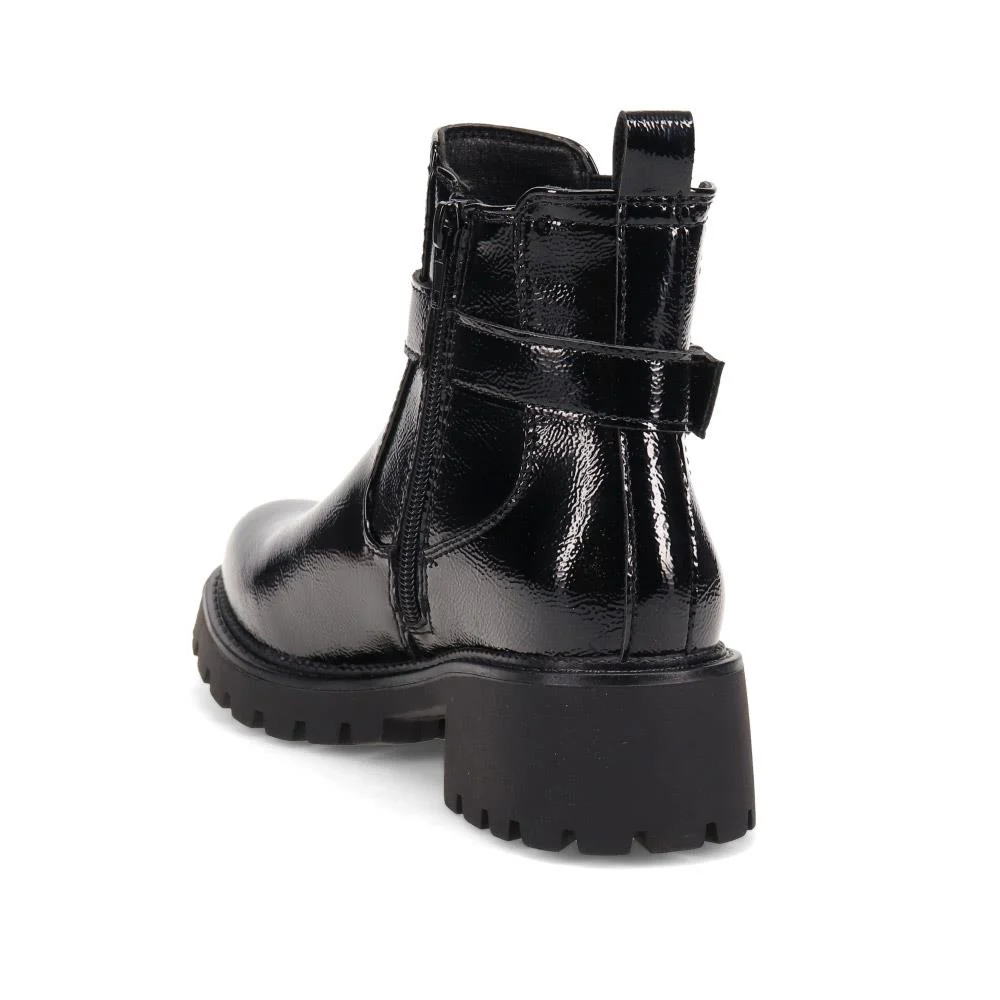 Chunky Buckled Ankle Boots - BELWBINS40179 / 326 262 - Black Patent - Image 3