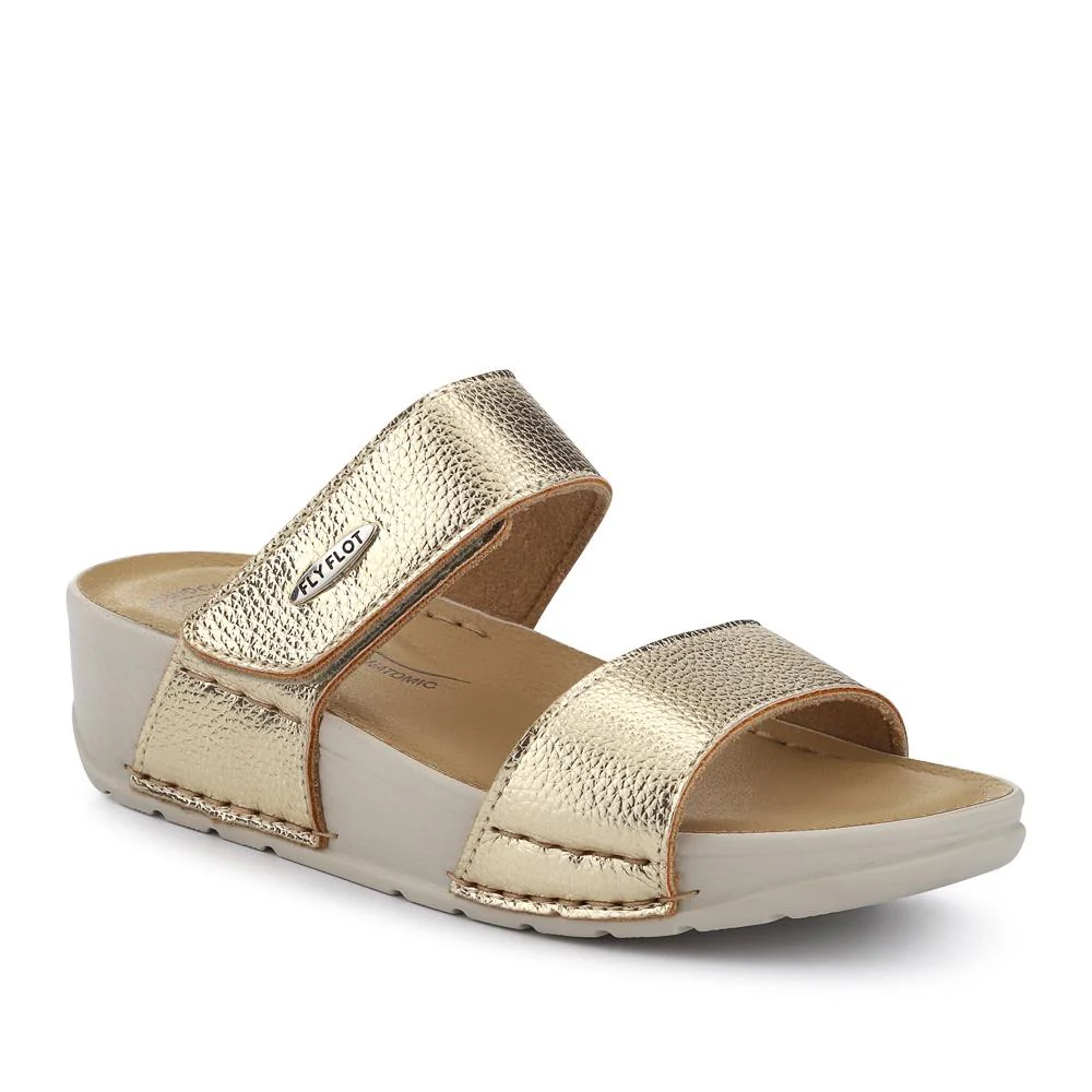 Chunky Dual-Strap Touch-Fasten Sandals - FLY41027 / 326 669 - Gold