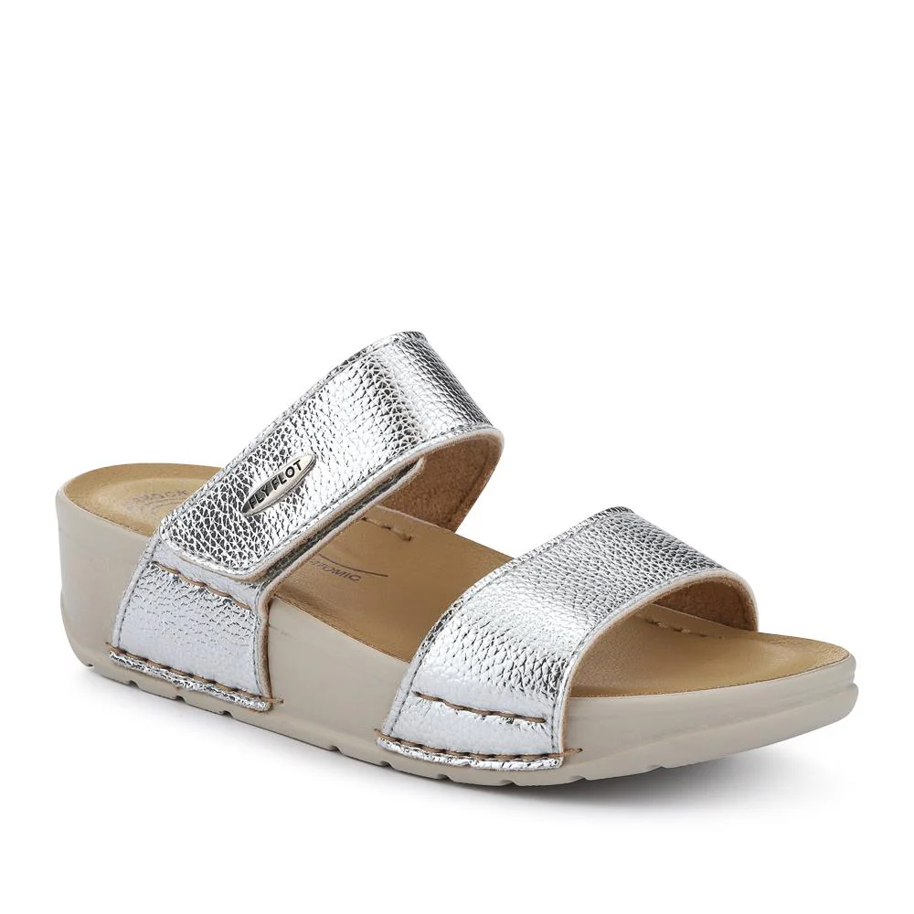 Chunky Dual-Strap Touch-Fasten Sandals - FLY41027 / 326 669 - Silver