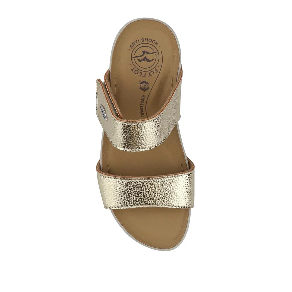Chunky Dual-Strap Touch-Fasten Sandals - FLY41027 / 326 669 - Gold - Image 4