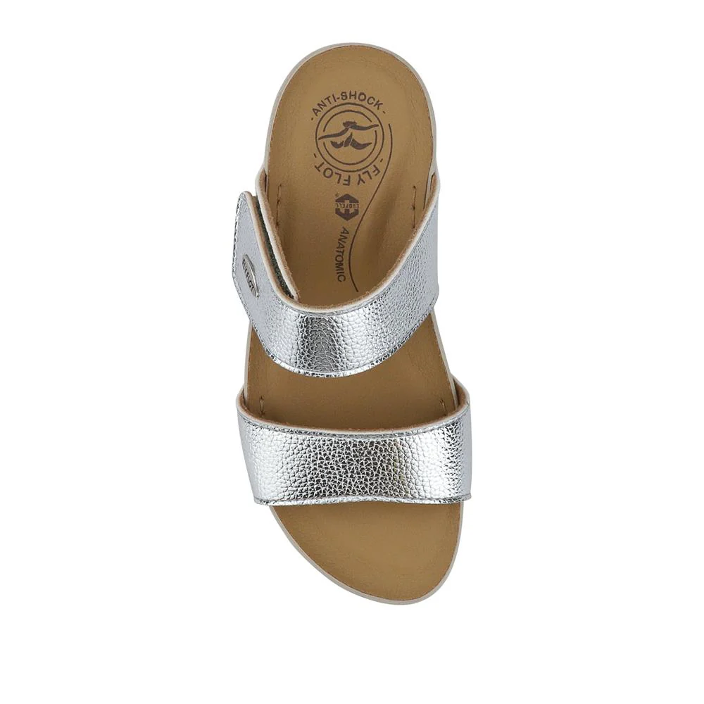 Chunky Dual-Strap Touch-Fasten Sandals - FLY41027 / 326 669 - Silver - Image 4