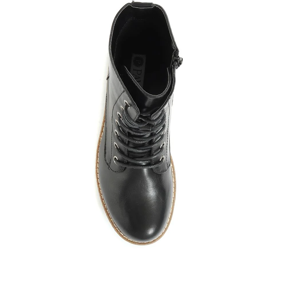 Chunky Lace-Up Ankle Boots - WBINS32015 / 318 884 - Black - Image 5
