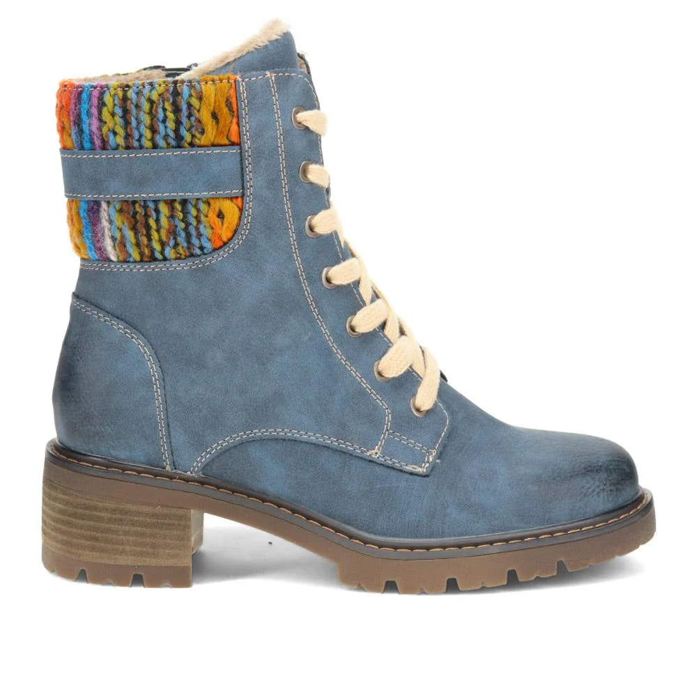 Chunky-Laced Ankle Boots - SUPRE40009 / 326 254 - Blue - Image 2