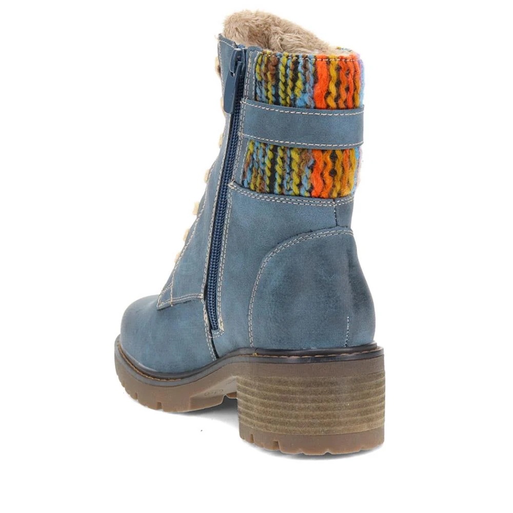 Chunky-Laced Ankle Boots - SUPRE40009 / 326 254 - Blue - Image 3