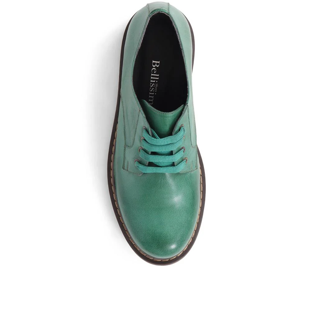 Chunky Leather Brogues - BELYNR38007 / 324 438 - Green - Image 6