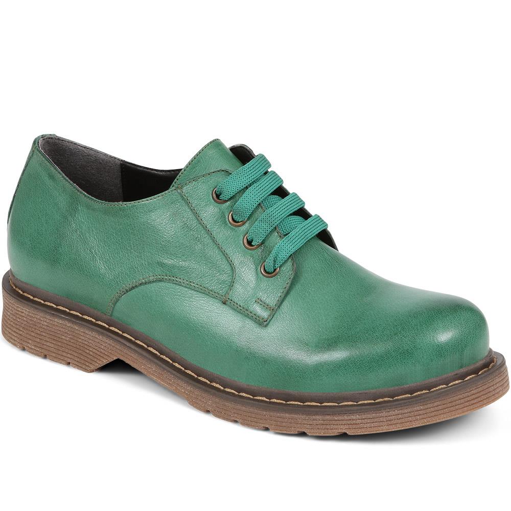 Chunky Leather Brogues - BELYNR38007 / 324 438 - Green