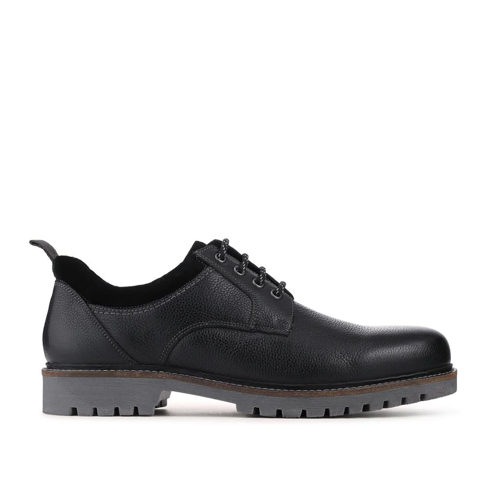 Chunky Leather Casual Lace Up Shoes - RNB42015 / 328 048 - Black - Image 3