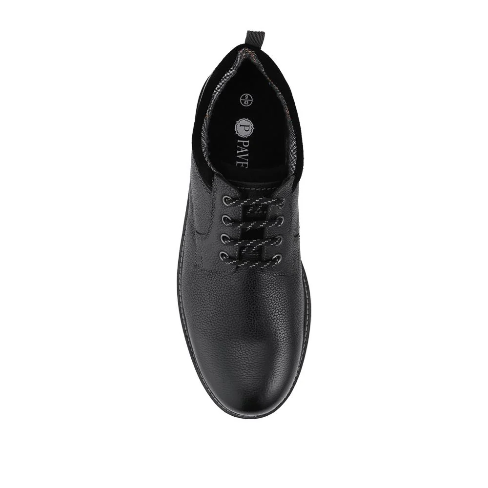 Chunky Leather Casual Lace Up Shoes - RNB42015 / 328 048 - Black - Image 4