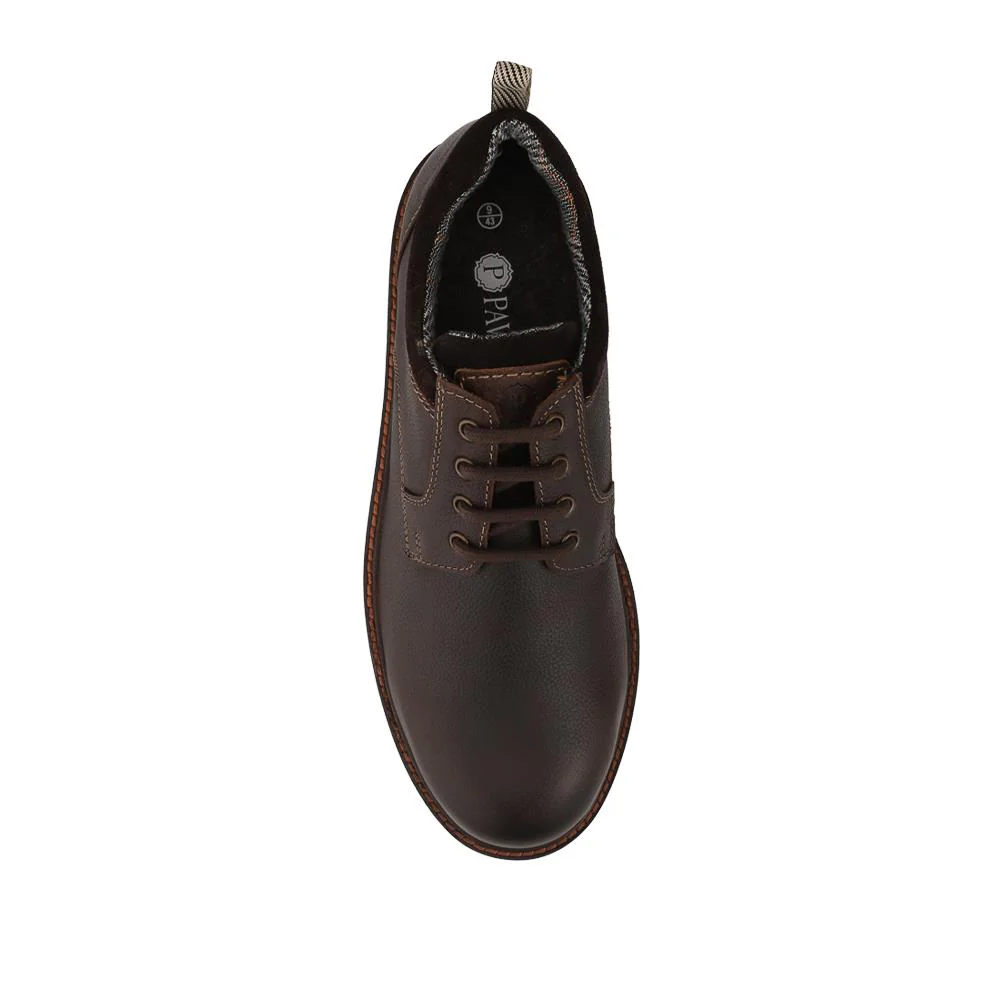 Chunky Leather Casual Lace Up Shoes - RNB42015 / 328 048 - Brown - Image 4