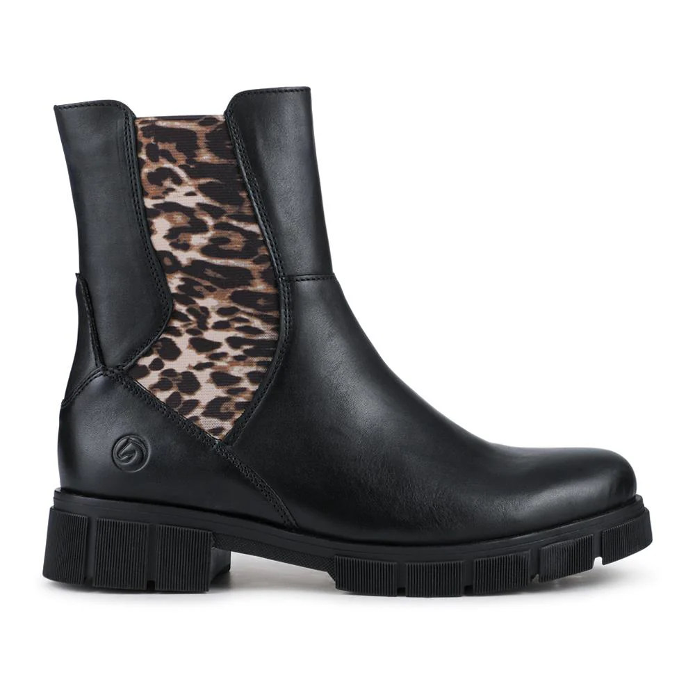 Chunky Leather Chelsea Boots - DRS42509 / 327 731 - Black Leopard - Image 2