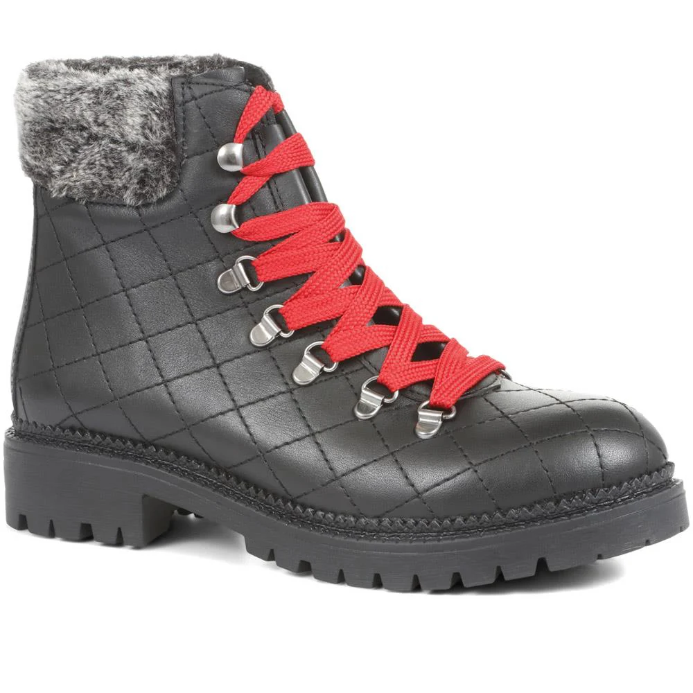 Chunky Leather Hiker Boots - BELAMETI34001 / 321 847 - Black