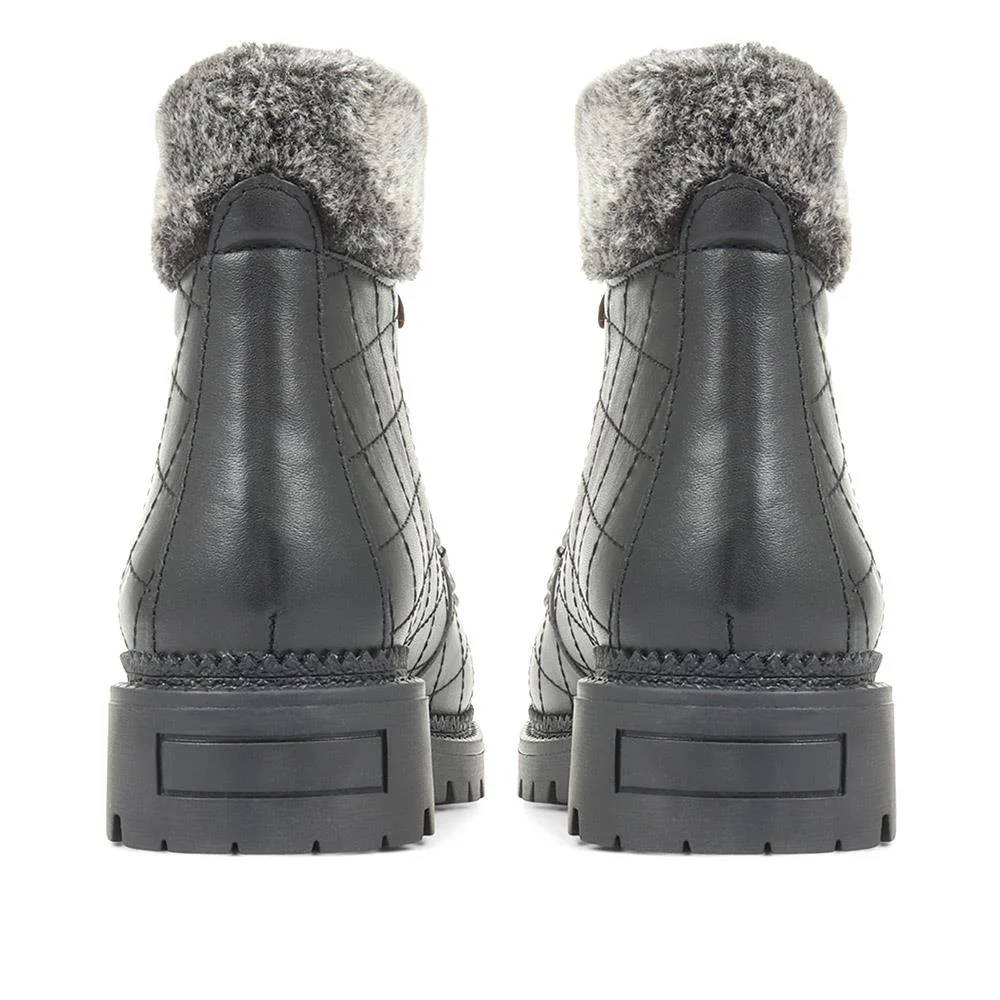 Chunky Leather Hiker Boots - BELAMETI34001 / 321 847 - Black - Image 3