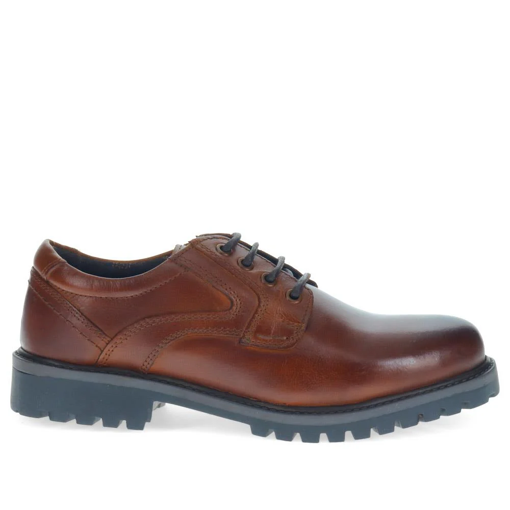 Chunky Leather Lace-up Shoes - TEJ40001 / 325 974 - Cognac - Image 2
