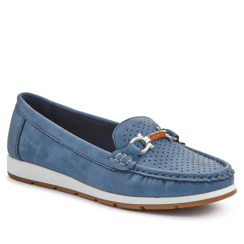 Breathable Buckle-Detailed Moccasins - BAIZH41039 / 327 317