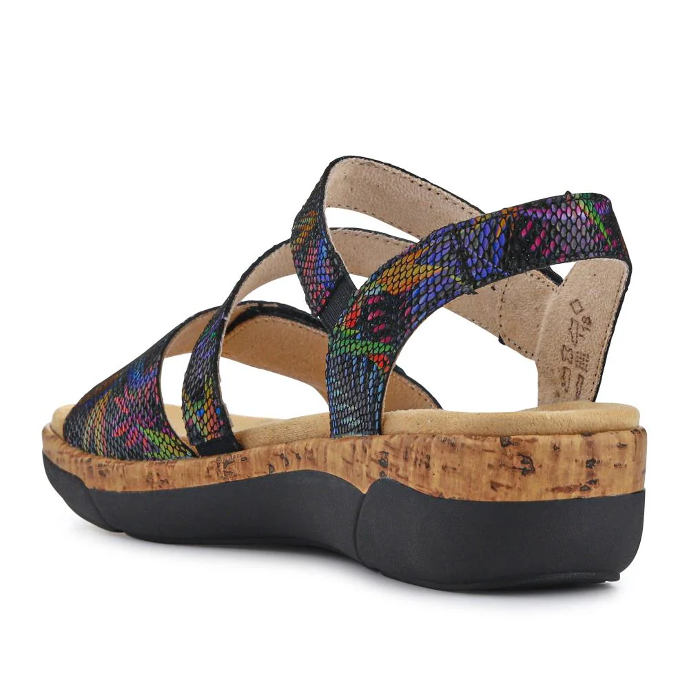 Chunky-Sole Leather Sandals - DRS41512 / 327 090 - Black Multi - Image 3