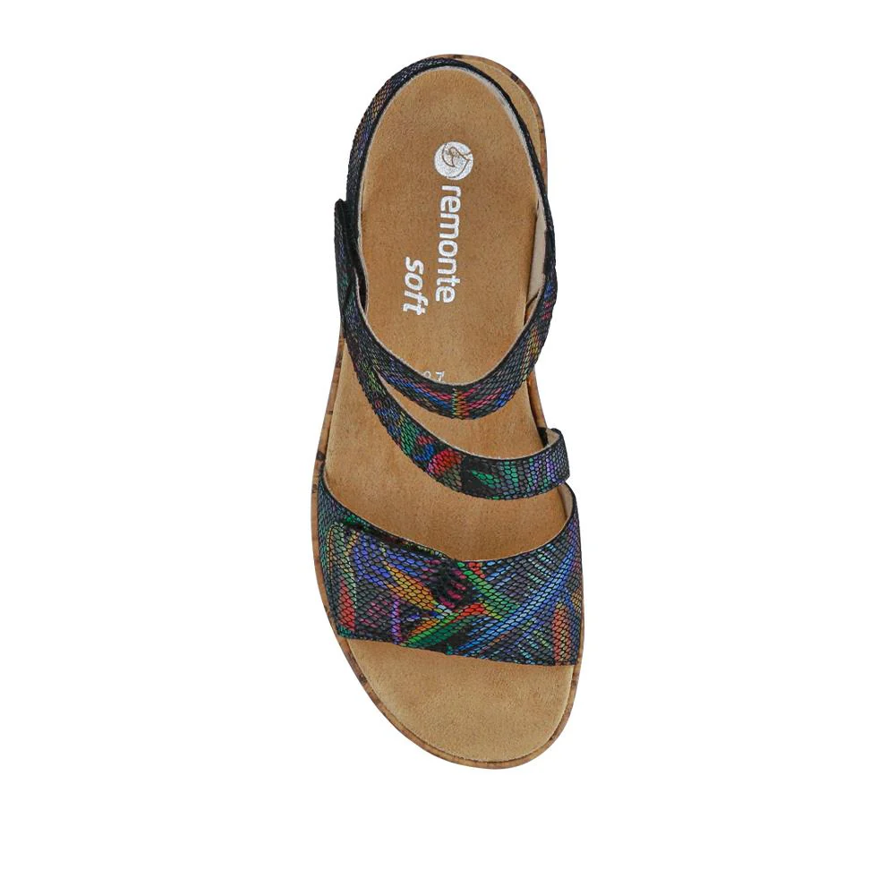 Chunky-Sole Leather Sandals - DRS41512 / 327 090 - Black Multi - Image 4