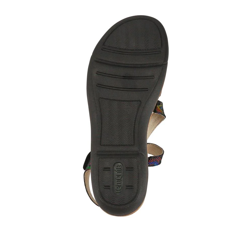 Chunky-Sole Leather Sandals - DRS41512 / 327 090 - Black Multi - Image 6