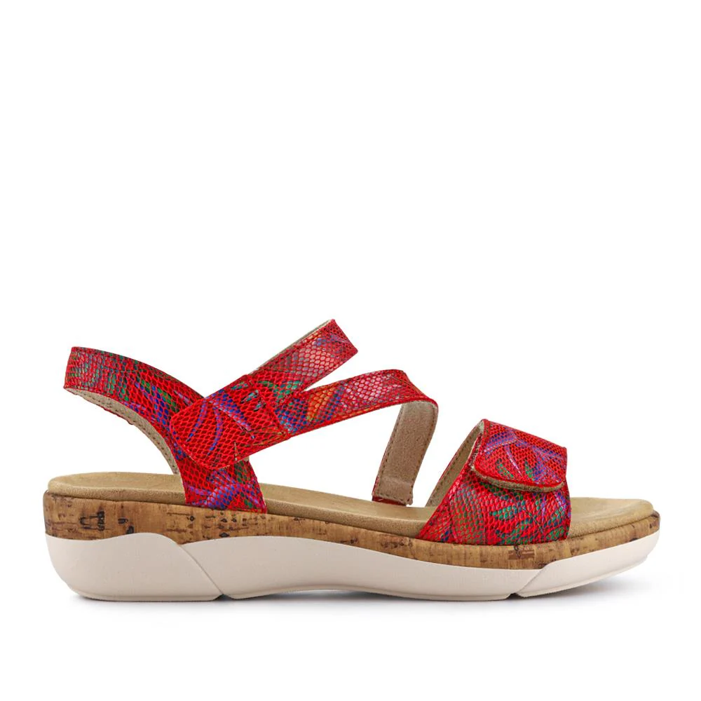 Chunky-Sole Leather Sandals - DRS41512 / 327 090 - Red Multi - Image 2