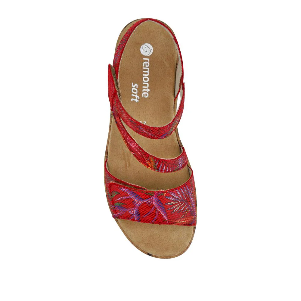 Chunky-Sole Leather Sandals - DRS41512 / 327 090 - Red Multi - Image 4