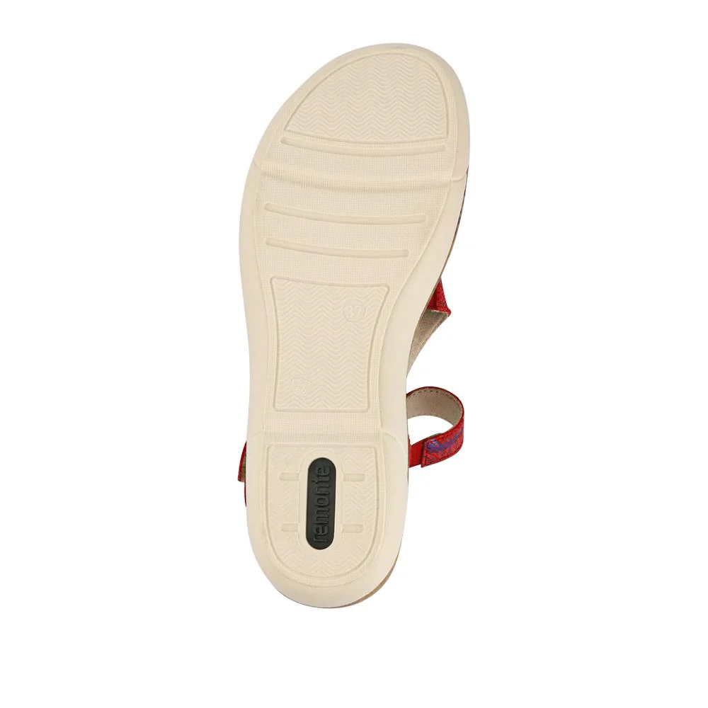 Chunky-Sole Leather Sandals - DRS41512 / 327 090 - Red Multi - Image 6