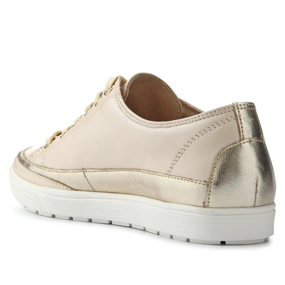 Chunky-Soled Leather Trainers - CAPRI41501 / 327 056 - Cream - Image 3