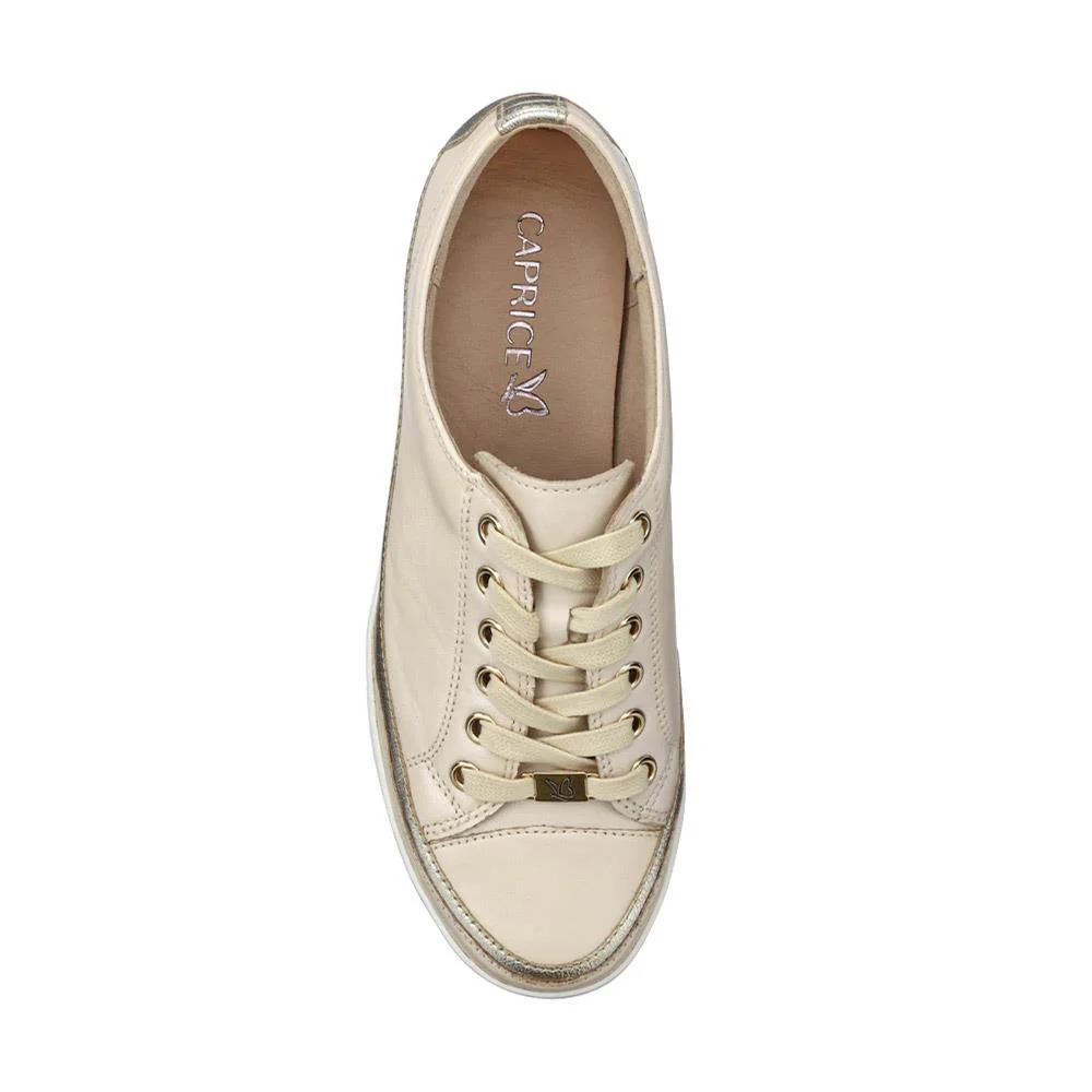 Chunky-Soled Leather Trainers - CAPRI41501 / 327 056 - Cream - Image 4