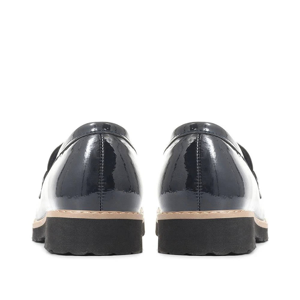 Chunky Tassel Loafers - WBINS32047 / 318 931 - Navy Patent - Image 3