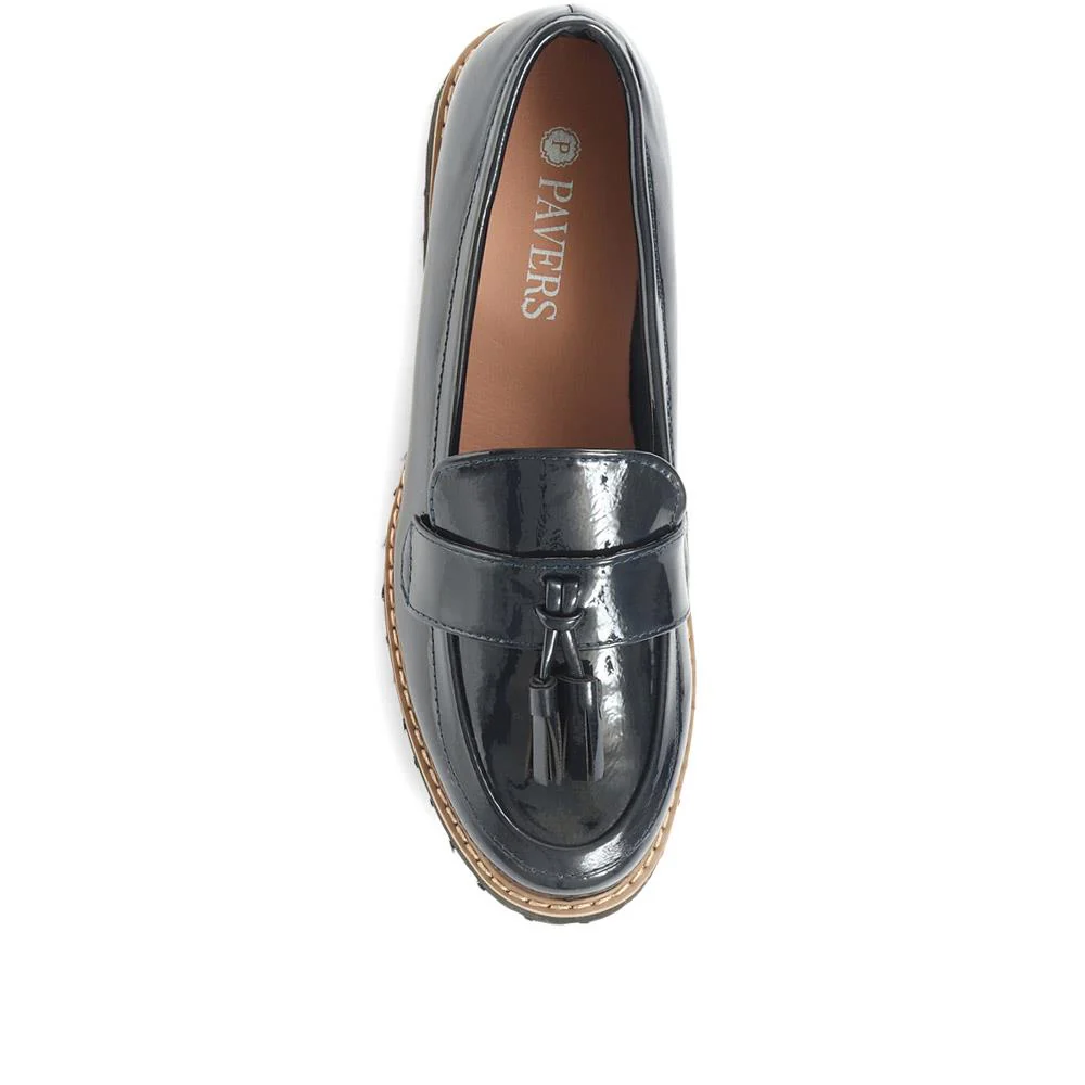 Chunky Tassel Loafers - WBINS32047 / 318 931 - Navy Patent - Image 4