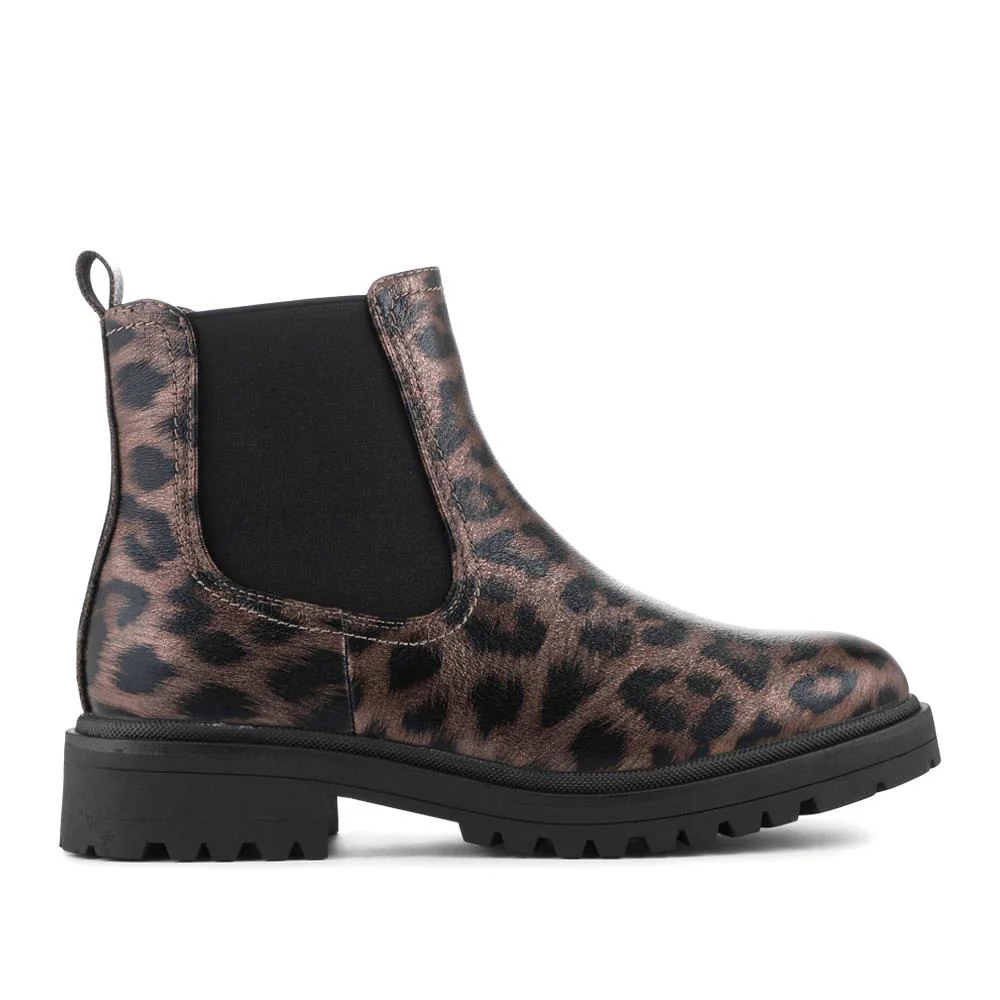 Chunky Zip Up Chelsea Boots - WBINS42082 / 328 122 - Brown Leopard - Image 2