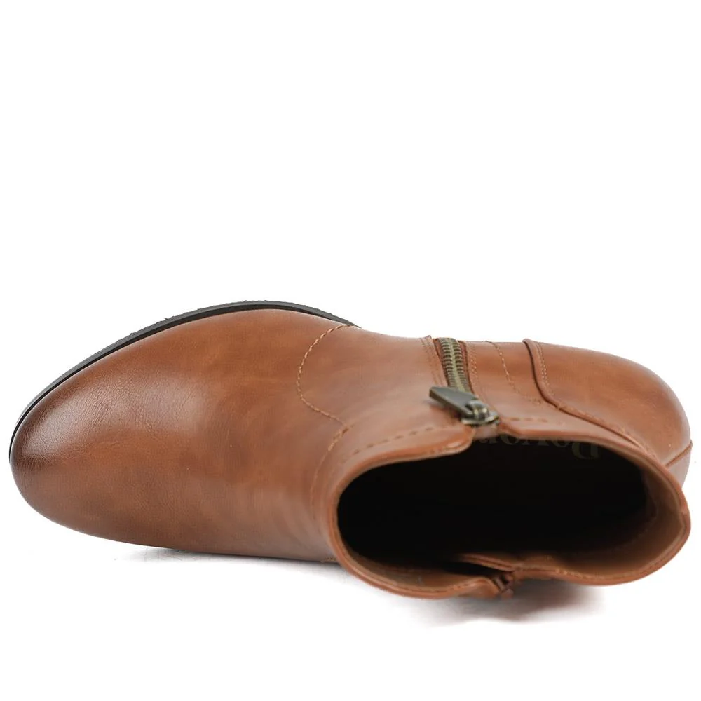 Classic Heeled Ankle Boots with Zip Fastening - SANYI42021 / 329 267 - Tan - Image 5
