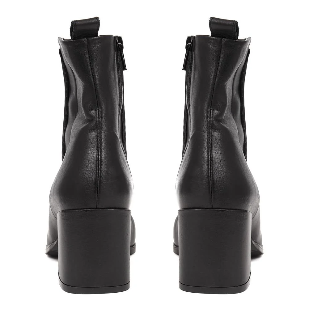 Clementina Apron Front Seam Ankle Boots - CLEMENTINA / 324 304 - Black - Image 4