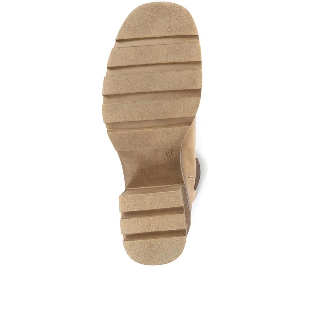 Clemenzia Block Heeled Chelsea Boots - CLEMENZIA / 320 555 - Beige Nubuck - Image 6
